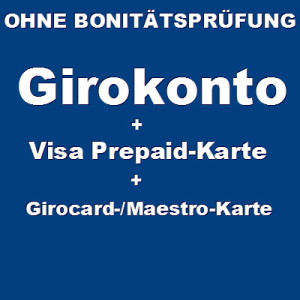 Girokonto, Visa Prepaid-Karte, Girocard-/Maestro-Karte